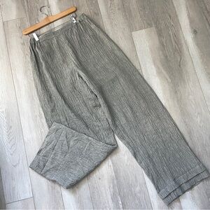 Shirin Guild Pants linen textured wide leg pull on womens Gray xlarge lagenlook